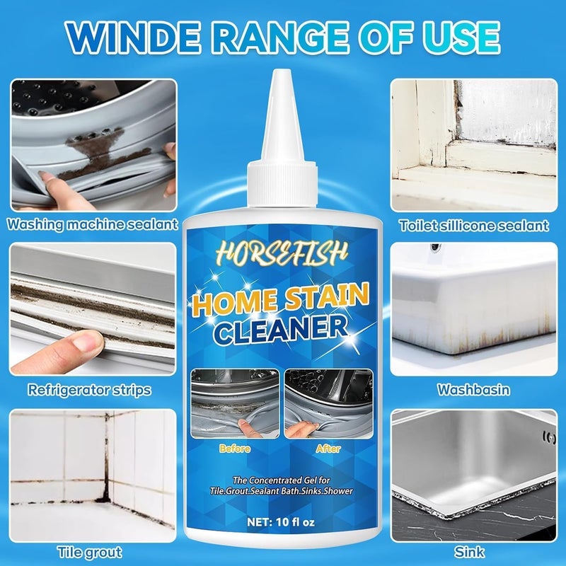 HORSEFISH TOOL Washing Machine Cleaner, 10 Fl Oz Household Home Remover Gel for Washing Machine, Refrigerator Strips, Cleaner For Tiles Grout Sealant Bathroom Cleaning Home Kitchen Sinks Cleaning Grout Cleaner - Image 2